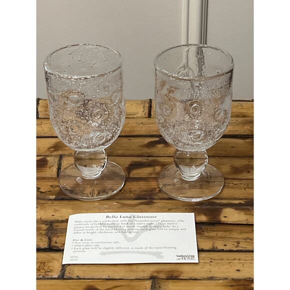 Lot of Southern Living at Home 2 Bella Luna Glasses 4 Jamestown Votive Holders + - Picture 7 of 9